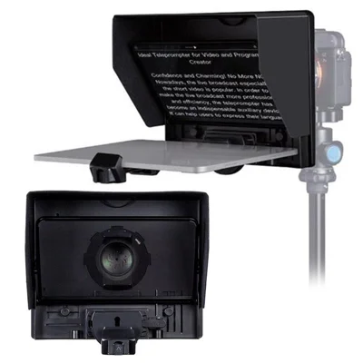 FEELWORLD TP10 Portable Teleprompter for Smartphones / DSLR Cameras Video Shooting Folding Design with Remote Control