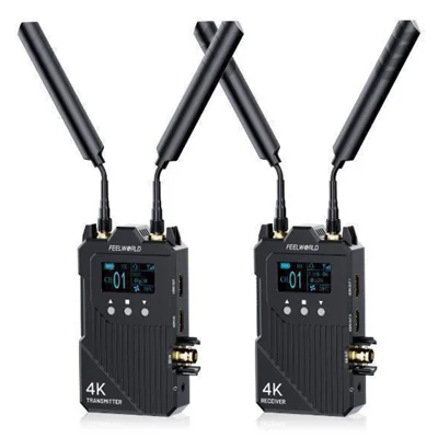 FEELWORLD WT1S Wireless Video Transmitter / Receiver Set with Dual HD + SDI Signal Port Full Duplex Voice Communication 300M Range 4K Transmission