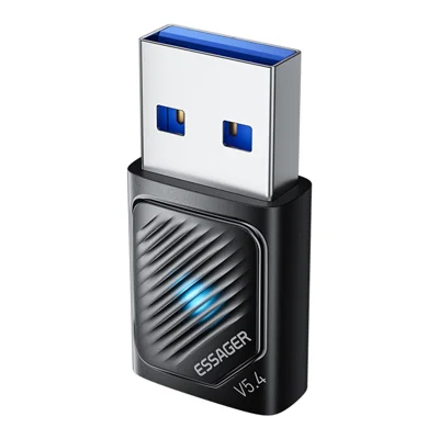 محول USB بلوتوث 5.4 من ESSAGER، نطاق إشارة 20 مترًا، يعمل بنظام التوصيل والتشغيل، متوافق مع ويندوز 8 / 10 / 11