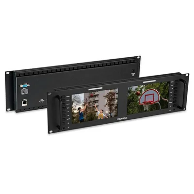 FEELWORLD D71 PLUS-H Dual 7 Zoll 1920x1200 IPS-Bildschirm 3RU Rack-Montage-Monitor 4K HD / Wellenform / Vektorskopal - US-Stecker