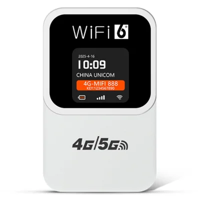 Router WiFi Portatile M31-E con Display di Data e Ora, Hotspot Mobile WiFi6 300 Mbps, Compatibile con Scheda SIM, Versione Eurasia - Bianco