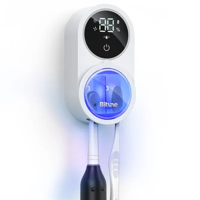 BITVAE X122 Infrarot-Sensor-Zahnbürsten-Sterilisator Reiniger Wandmontierter UV-Desinfektions-Zahnbürsten-Trockner mit LED-Smart-Display