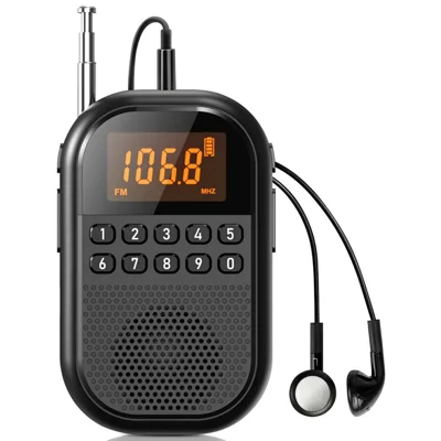 MI04 Mini Radio Portable Loudspeaker Support BT / FM AM Receiver  /  Stereo Headphones  /  Sleep Timer for Outdoor - Black