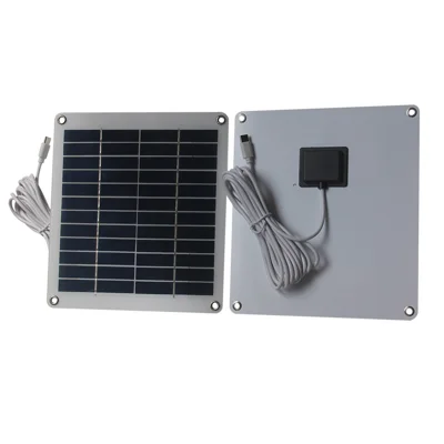 5W 12V Solar Panel Charger with Type-C Output for Security Camera / CCTV Monitor Outdoor Power Supply - Polycrystalline Silicon