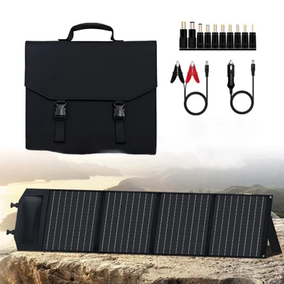 80W 4-Fold Solar Panel Charger Portable Power Supply with USB-C/USB-A/DC Output for Outdoor/RV/Yacht