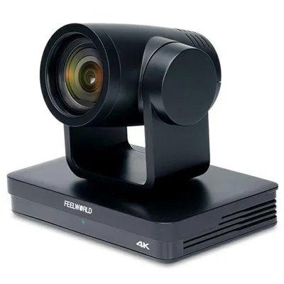 Cámara PTZ FEELWORLD UHD4K12X con zoom óptico de 12X, cámara de video en red 4K Ultra HD con soporte PoE - Enchufe EE. UU.