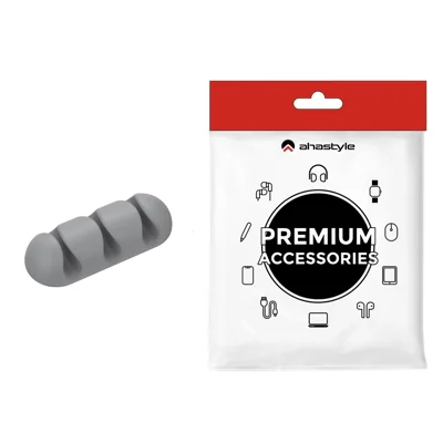 AHASTYLE WE31 Cable Organizer Clip 3 Slot Silicone Adhesive Cable Management For Desk Car Office Wire Holder - Grey