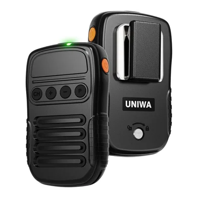 UNIWA BM008 Micrófono PTT inalámbrico de mano Intercomunicador Bluetooth Compatible Altavoz 3W Walkie Talkie - Negro