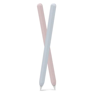 AHASTYLE PT65 2Pcs for Apple Pencil (2nd Generation) Stylus Silicone Case Pen Protective Sleeve Cover - Pink / Baby Blue