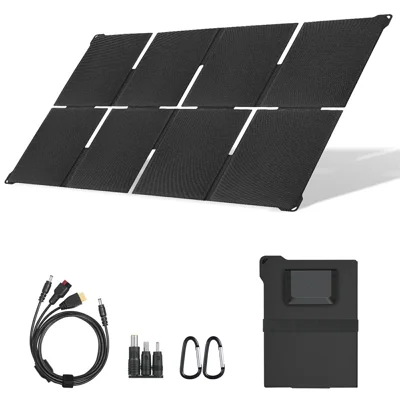 UT-80H Painel Solar Dobrável de 45 W com Portas Type-C / USB / DC, Carregador Solar Portátil à Prova de Água IP65 para Acampamento ao Ar Livre - Preto