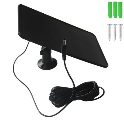 6W 5V Solar Panel Charger with 360 Degree Adjustable Mounting Bracket for Doorbell Security Camera - Black/DC5521