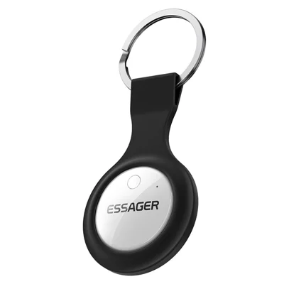 ESSAGER Smart Tag Tracker Urządzenie Przeciwbieżące Lokalizator Kluczy Torb Kompatybilny z Aplikacją Find My - Czarny