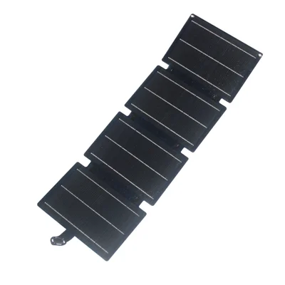 16W 4-Panel Foldable Solar Charger USB + Type-C Dual Output Portable Solar Panel IPX6 Waterproof for Outdoor Camping - Blue