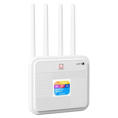 VEMO B312 4G LTE Router Built-in Battery HD Screen WiFi6 Wireless 4G Antennas Hotspot Home Office Router - EU & Asia Plug