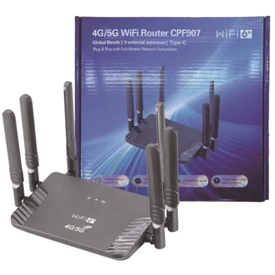 CPF907 4G WiFi 6 Router Type-C ZTE Chip 300Mbps 6 Antennen SIM-Karten-Hotspot WiFi CPE Router - EU-Stecker