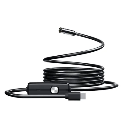 AN112 2m Harde Draad Endoscoopcamera met iP (5-14) en Micro USB-adapter Waterdichte 8-LED Inspectie 8mm Cameralens Borescope voor Pijp Automotive