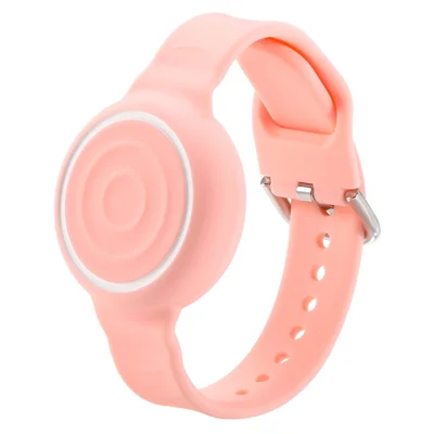 Pour Apple AirTag (2e génération) / Bracelet AirTag en silicone étanche avec attache sécurisée, support de tracker - Rose