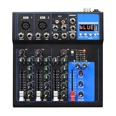 MG04BT 4-Channel Professional Audio Mixer Bluetooth-compatible DJ Mixing Console for Live Streaming Recording - 4-Channel
