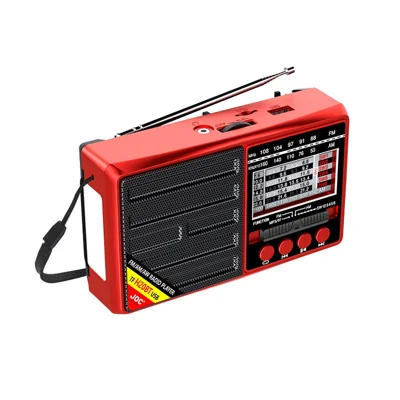JOC H20BT FM/AM/SW1-6 Multi-Band Radio Bluetooth-compatible Speaker with Emergency LED Flashlight for Outdoor - Red