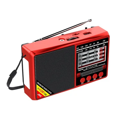 JOC H10BT FM / AM / SW1-6  8-Band Radio Portable Bluetooth-compatible Speaker with Emergency Flashlight - Red