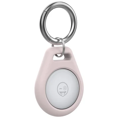 AHASTYLE PT155 For Apple AirTag Anti-drop Silicone Case Protective Cover with Keychain - Pink