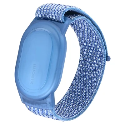 Étui de protection pour Xiaomi Tag Tracker, housse étanche en TPU avec sangle tissée en nylon - Bleu coquillage