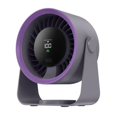 SL622 Desktop Fan 100 Speed LCD Digital Display Cordless Table Wall Hanging Fan for Bedroom Office - Grey