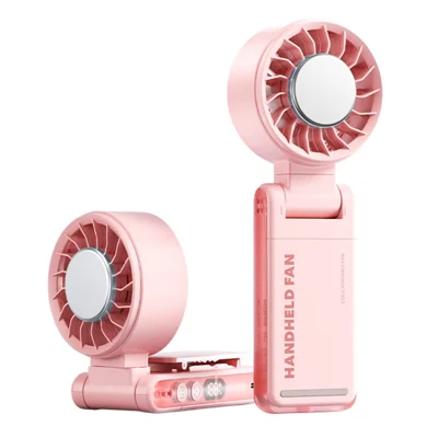 Ventilateur portable X50 à refroidissement TEC, 3000 mAh, 5 vitesses, design avec pince multi-scènes, ventilateur de bureau ou de ceinture pour l'été - Rose