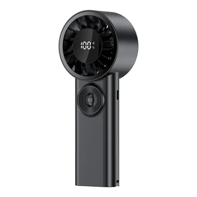 X20 Mini Ventilateur Portable USB Rechargeable 3600mAh 100 Niveaux de Vitesse Affichage LED Ventilateur Miniature pour Extérieur - Noir