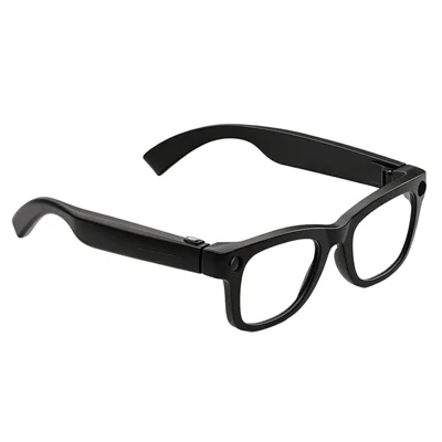 T100 Smart Glasses 8MP Camera AI Voice Assistant Vertaling Muziek Foto Anti-schudden Dual Mic Bril -Zwart
