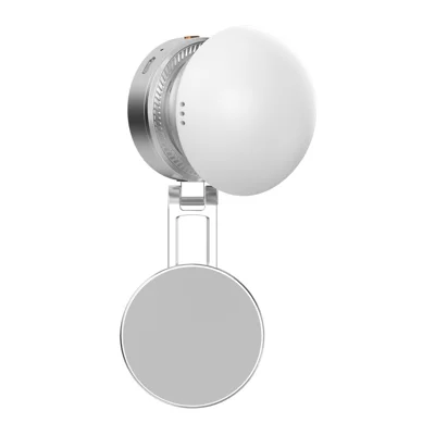 K08 Luz de Preenchimento Magnética com Espelho, Luz de Anel LED Dobrável 360°, Luz de Fotografia para Telemóvel com 3 Temperaturas de Cor
