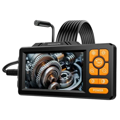 HD813 2 m twardy przemysłowy boroskop z przewodem 1080P HD 4,3-calowy ekran IPS 8 mm obiektyw kamery IP67 wodoodporny endoskop inspekcyjny - Czarny