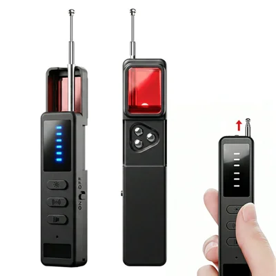 DT01 Draadloze Signaalzoeker Verborgen Camera Locatie Anti-Spionage RF Bug Finder GPS Tracker Detector - Zwart