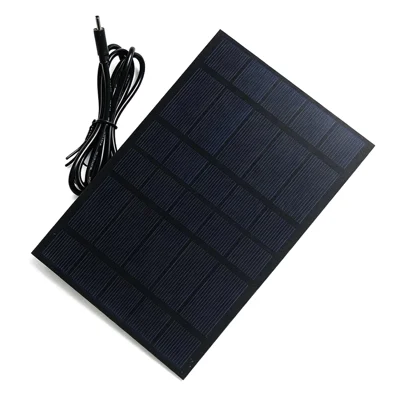 2.5W 5V Solar Panel Type-C Charging Solar Board for Security Camera Phone Outdoor Emergency Power Supply - 110x165mm