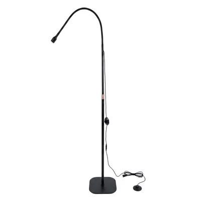 مصباح علاج UV LED بقوة 5 واط HD-AL70 مع دواسة قدم وحامل أرضي قابل للتعديل بزاوية 360 درجة، ضوء الأظافر للتمديدات والديكور - أسود