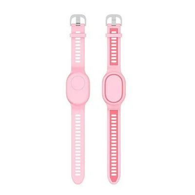 Bracelet pour tracker Xiaomi Tag Bluetooth, bracelet en silicone bicolore avec couvercle de protection - Rose