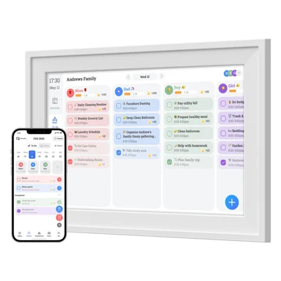 15.6 Inch Smart Digital Calendar Touch Screen Family Schedule Organizer WiFi Clock Photo Frame (App: Fotocube) - US Plug