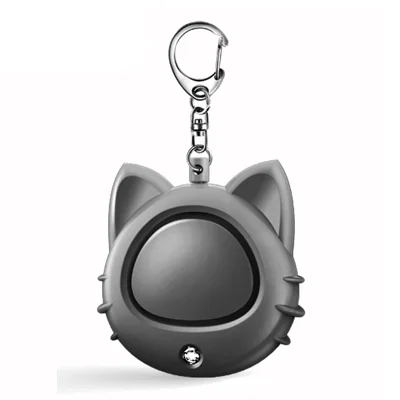 Alarme de Segurança Pessoal H19 com Design de Orelhas de Gato, 130 dB, Corrente de Chave de Emergência para Autodefesa de Mulheres e Crianças - Preto