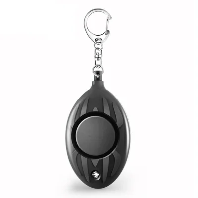 Alarme de Segurança Pessoal H16 130dB, Corrente de Chave de Autodefesa de Emergência com Lanterna LED para Mulheres - Preto
