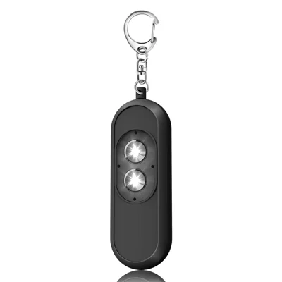 H11 Персональная сигнализация 130 дБ, аварийное защитное кольцо с LED стробоскопом для самообороны — черное