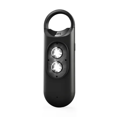 Alarme Pessoal H9 130dB Dispositivo de Segurança de Emergência com Lanterna LED para Autodefesa Feminina - Preto