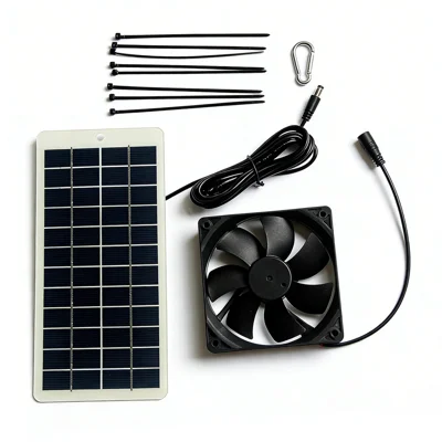 5 W 12 V Panel Słoneczny z Wentylatorem Wywiewnym 120 mm, System Wentylacji i Cyrkulacji Powietrza dla Zwierząt, dla Psów, Kotów, Kurnika