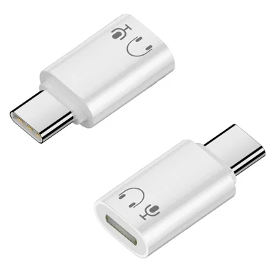 LF / CM-EJ-LK iP Female to USB-C Male Audio Adapter Aluminum Alloy Headphone Converter for iPhone iPad - White