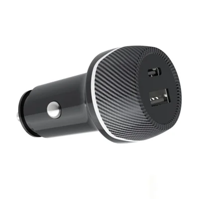 T05 USB-A + Type-C Car Charger Bluetooth-compatible Tracking Anti-Lost Device for Smartphone - Black/For Android Version