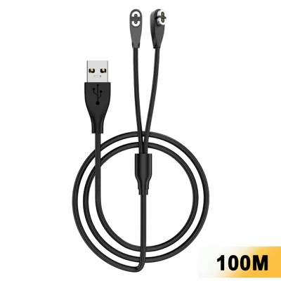 CM / 4P-2P-100CM 2 in 1 USB-A a cavo di ricarica magnetico 4-Pin / 2-Pin per Shokz Openswim Pro S710 / OpenRun Mini / OpenRun Pro S803 / S810 - Nero