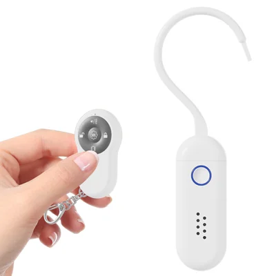 Alarme de Porta/Janela 130dB com Modo Duplo e Luz Intermitente com Controlo Remoto para Casa e Hotel - Branco