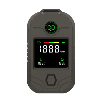 Detector Portátil de CO JCX-18D 4 em 1 com Alarme de Temperatura, Humidade e CO com Lanterna Incorporada