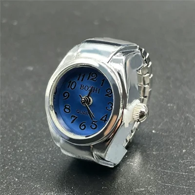 BOZHI J-131 Fashion Mini Digital Pointer Ring Quartz Watch with Adjustable Metal Strap - Purple