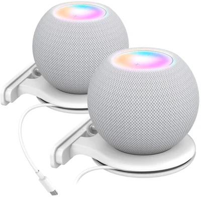 AHASTYLE 2 Unidades Soporte de Montaje en Pared para HomePod mini, Soporte de Altavoz con Gestión de Cables - Blanco