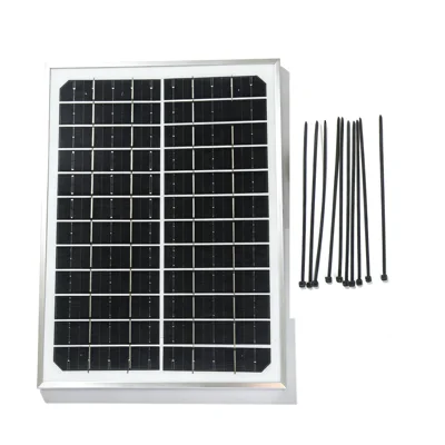 10W 12V Monocrystalline Solar Panel DC5521 Interface 21% Efficiency Aluminum Frame Outdoor Power Supply